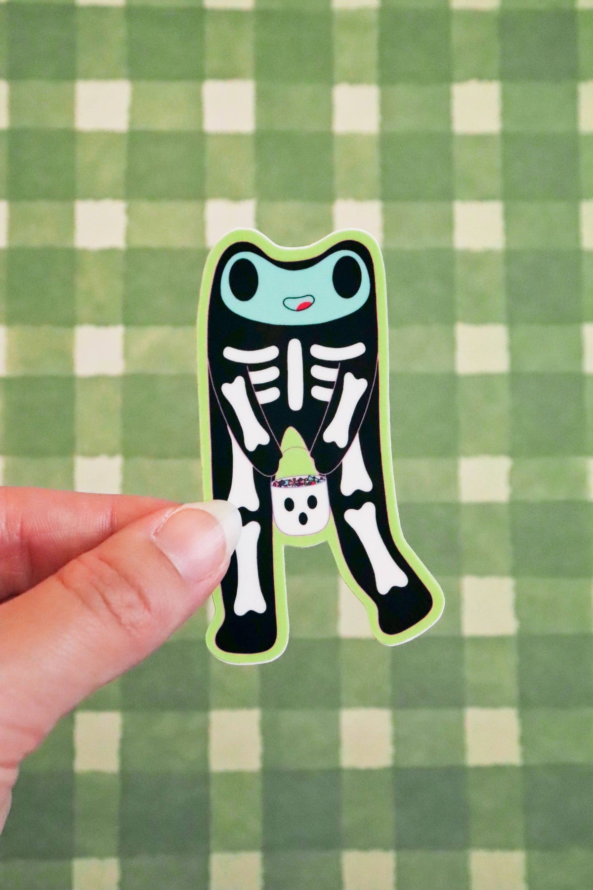 Steve the Skeleton Froggie | Glossy Waterproof Vinyl Sticker