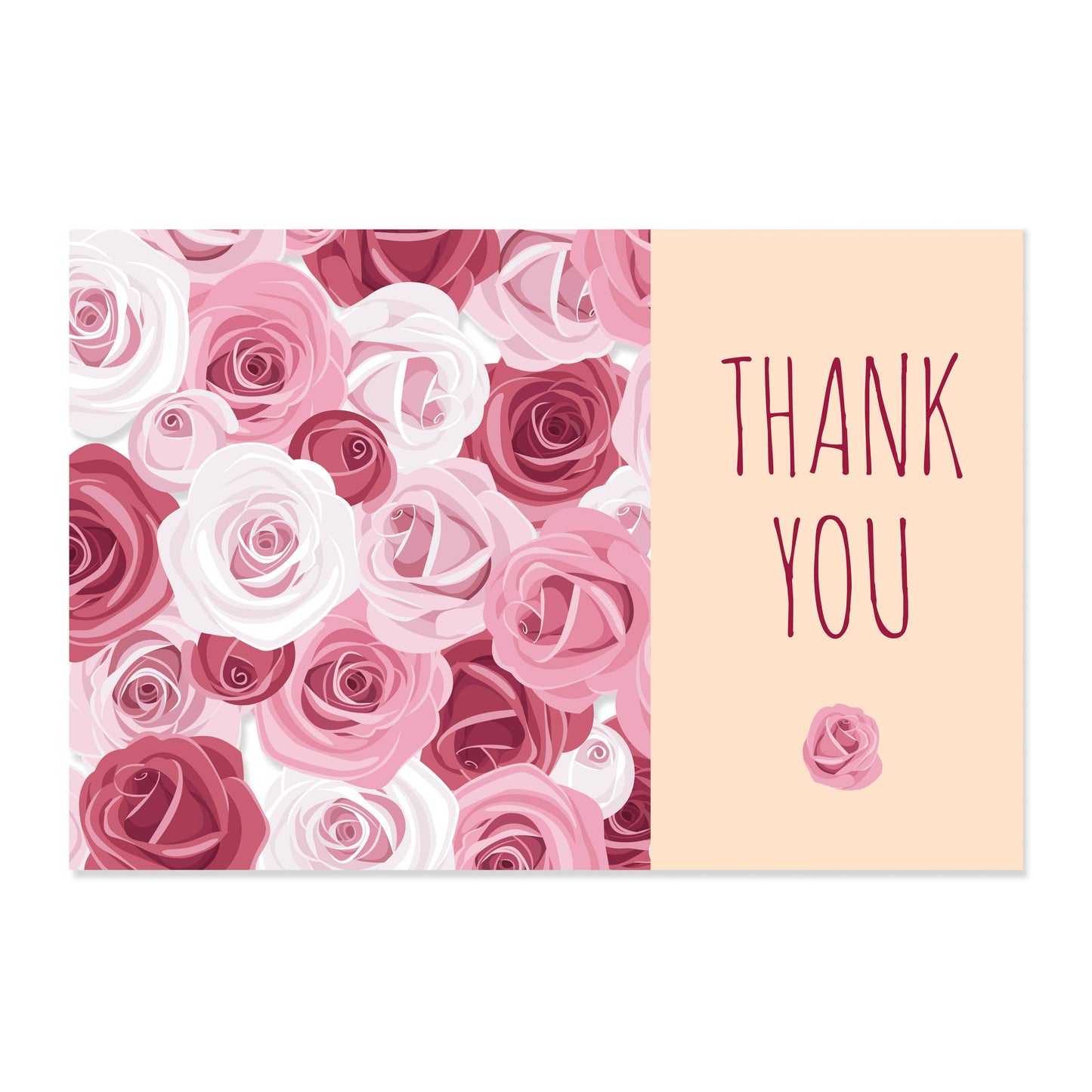 16 Thank You Cards, Roses