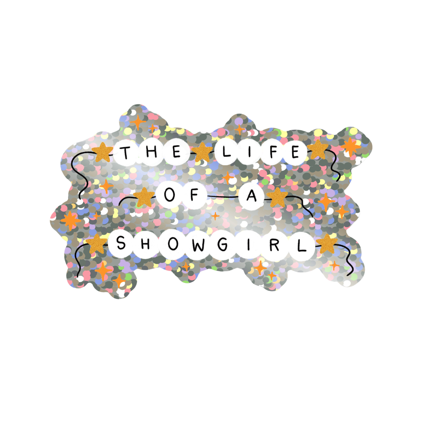 Showgirl Glitter Weatherproof Sticker
