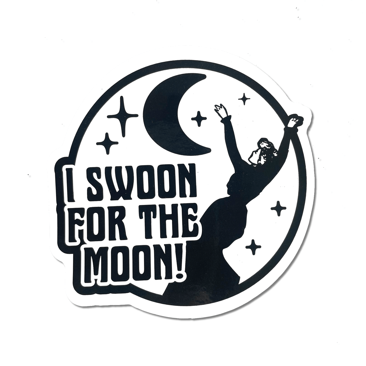 Autocollant rond "Moon Swoon"