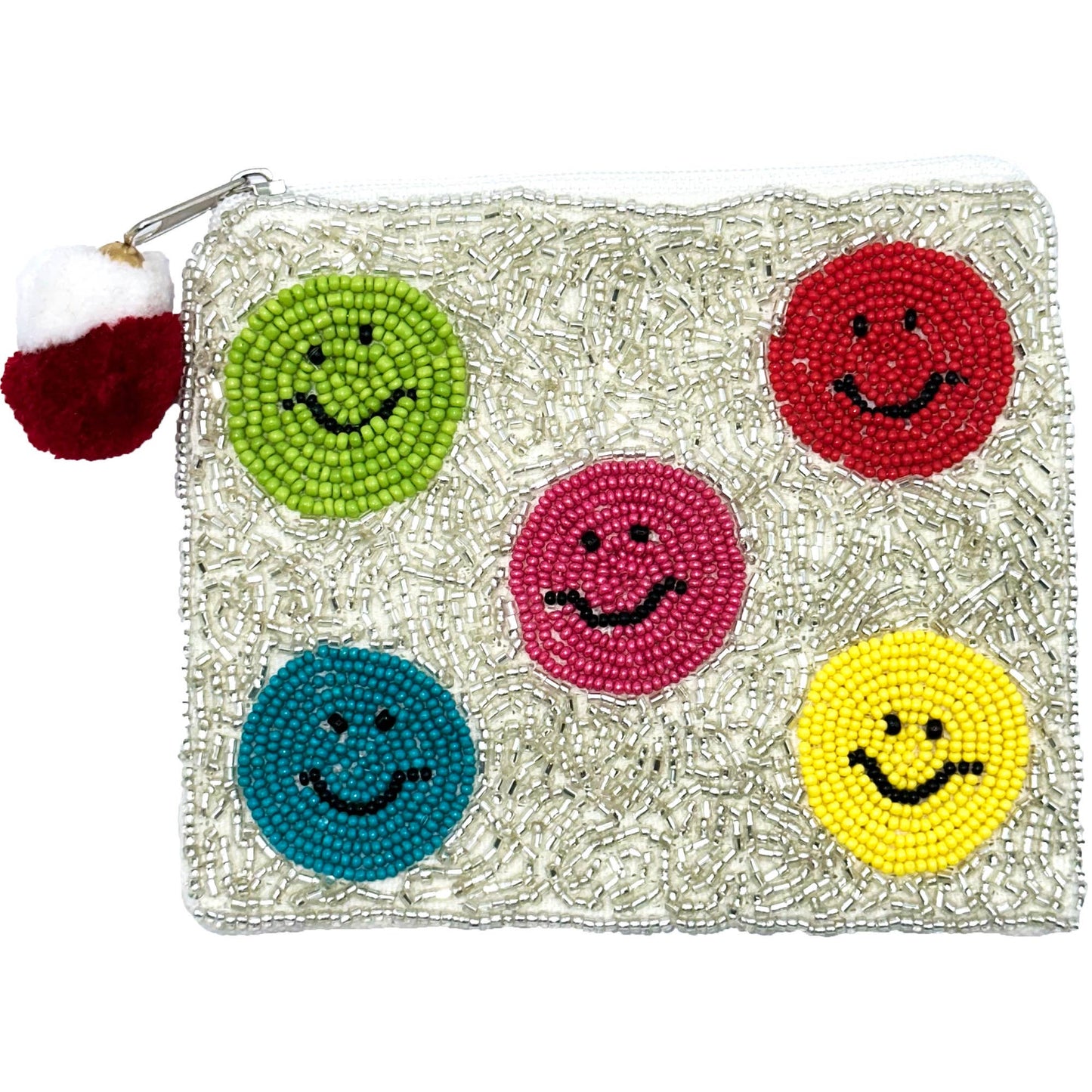 Smiley Face Beaded Pouch