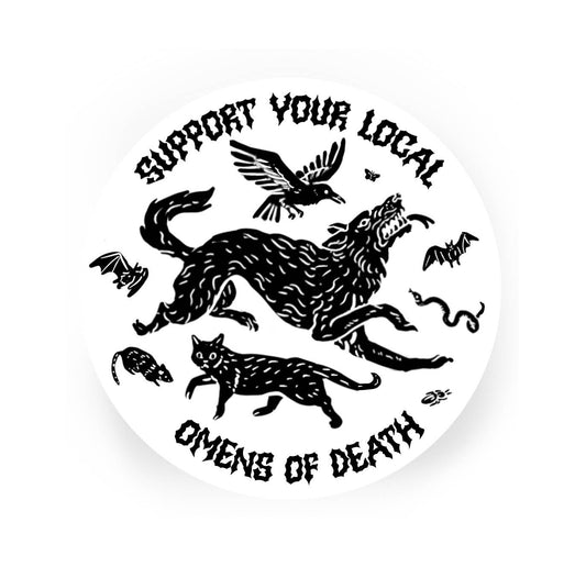Soutenez vos autocollants locaux « Omens of Death »