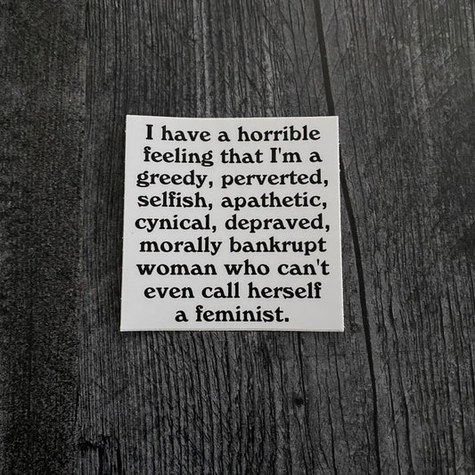 Bad Feminist 3” Sticker weatherproof vinyl 