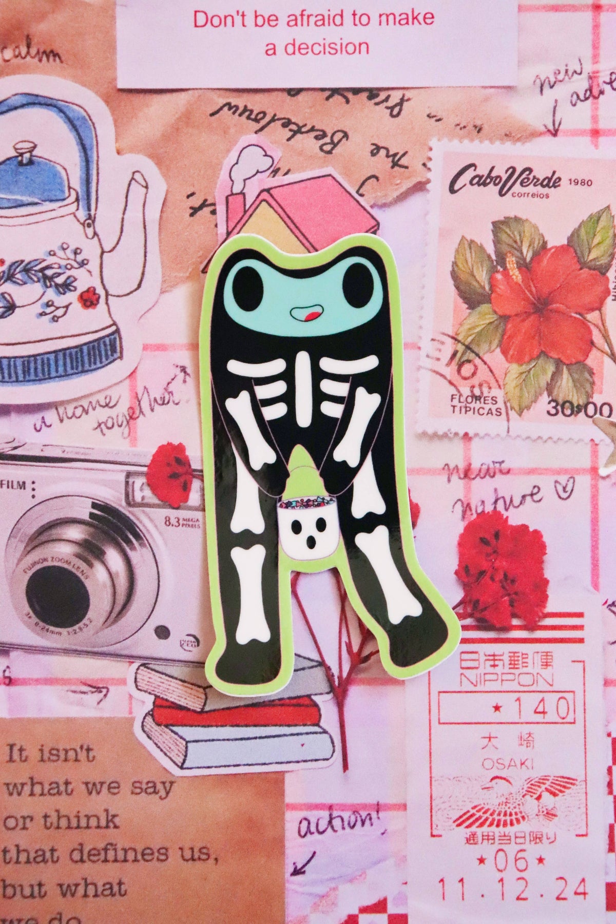 Steve the Skeleton Froggie | Glossy Waterproof Vinyl Sticker