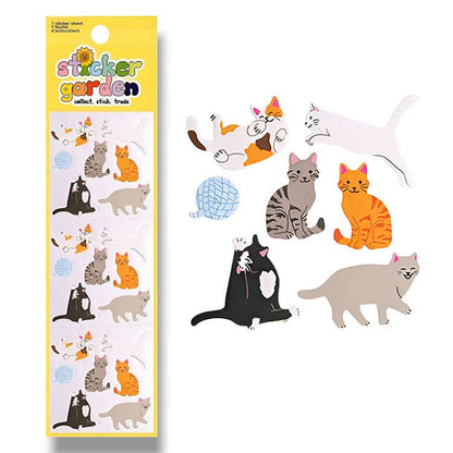 Autocollants brillants de chats assortis