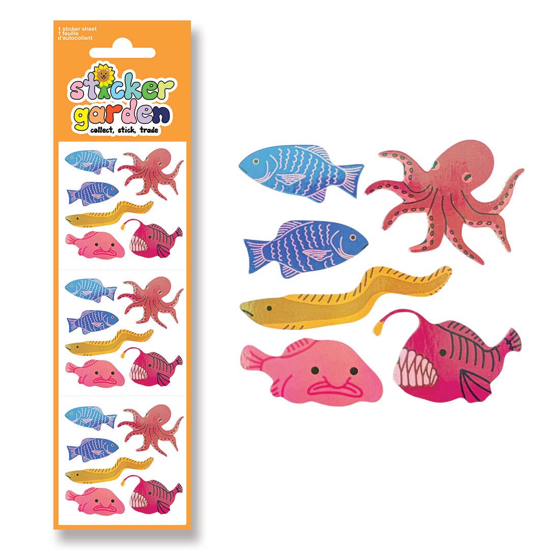 Pearl Sea Creatures Halloween Stickers