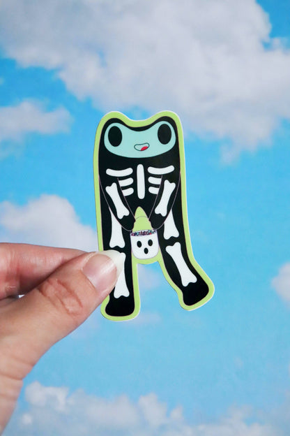 Steve the Skeleton Froggie | Glossy Waterproof Vinyl Sticker