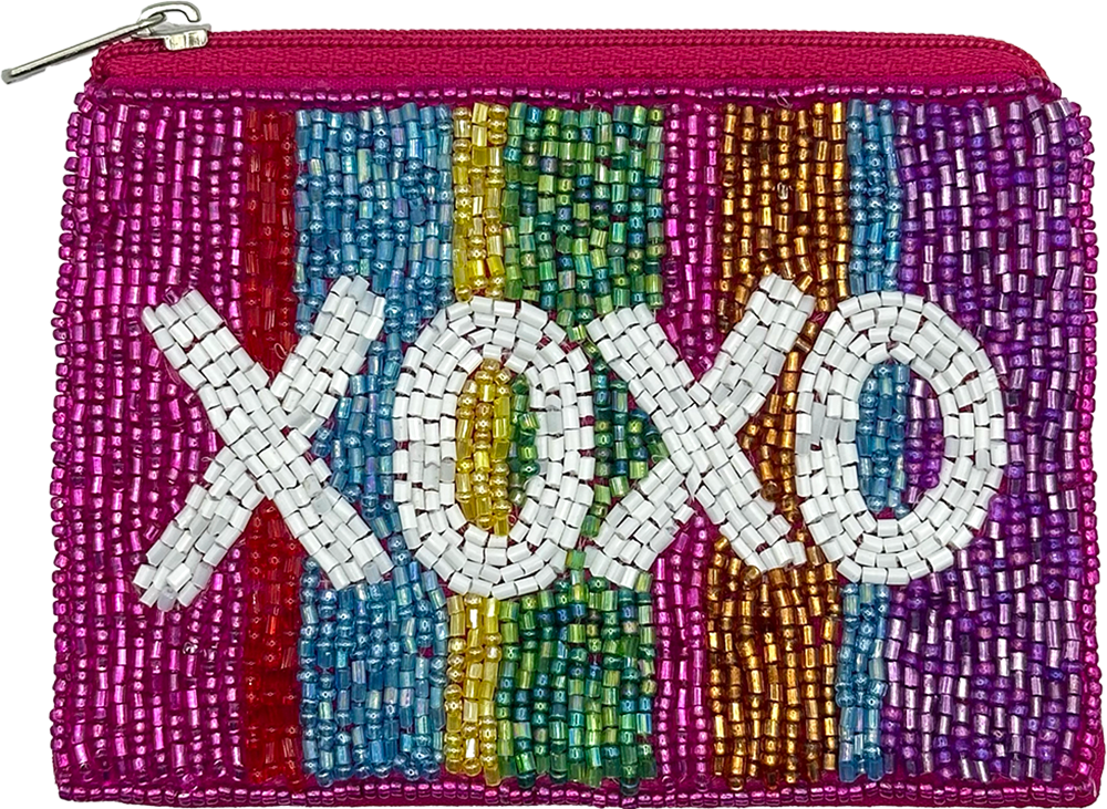 XOXO Beaded Pouch