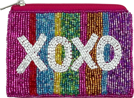 XOXO Beaded Pouch