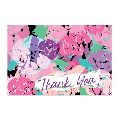 16 Thank You Cards, Roses