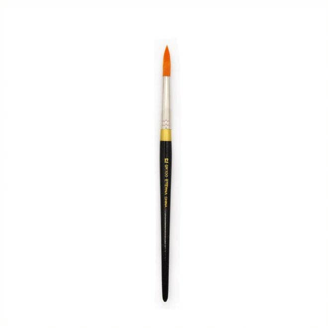 Detail - Golden Synthetic Hair Brush - Round