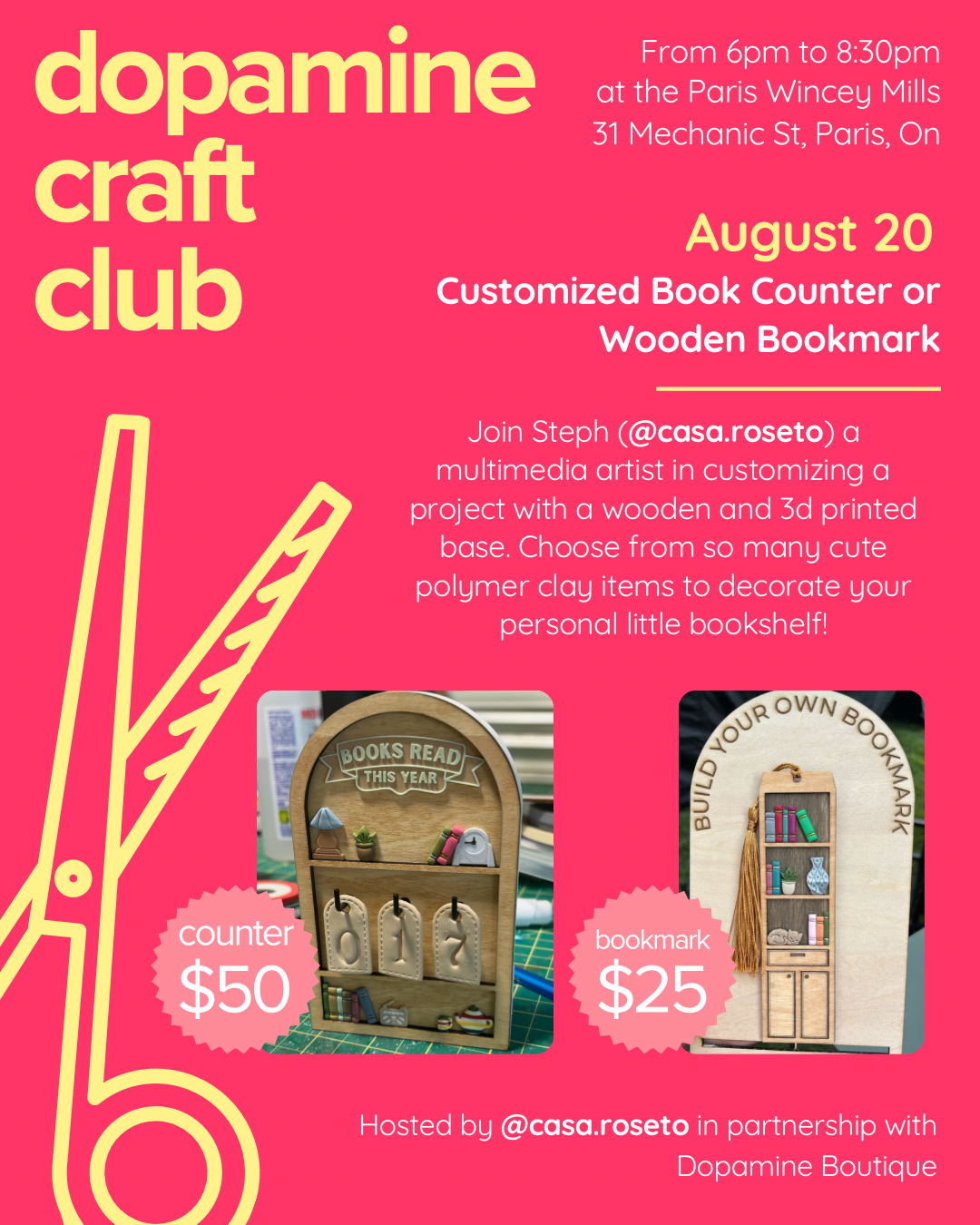 August 20th - Customized Wooden Bookmark