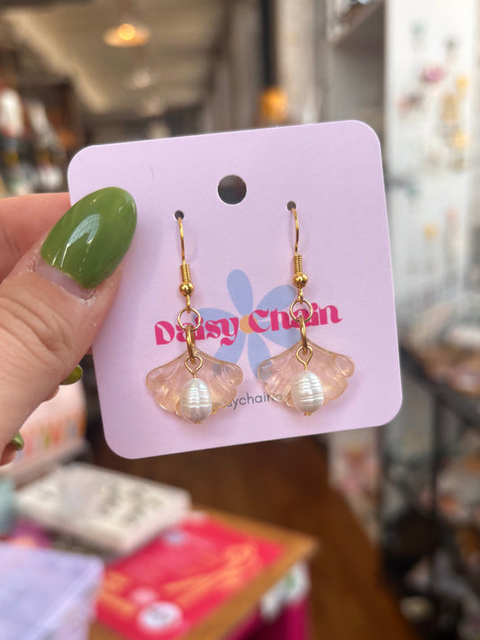 Gingko Pearl Earrings