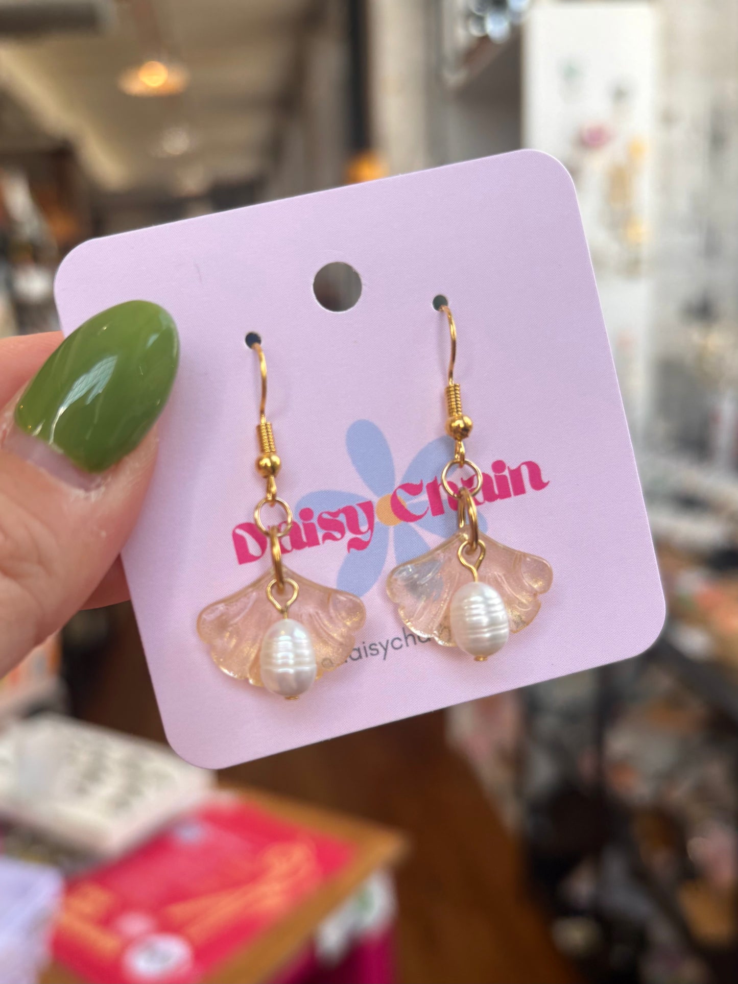 Gingko Pearl Earrings