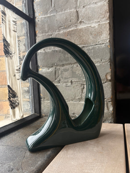 Deep Green Mid Century Vase