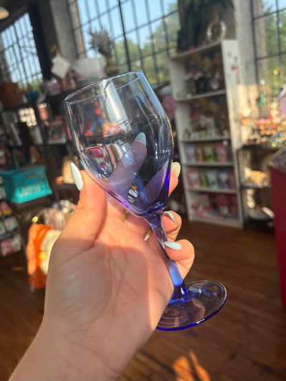 Set of 4 Blue Wine Glasses