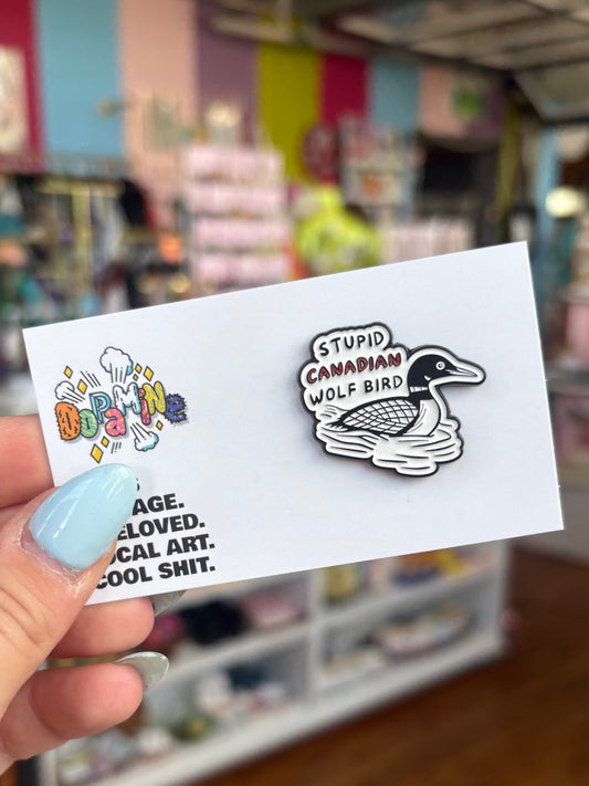 Stupid Canadian Wolf Bird - Pin