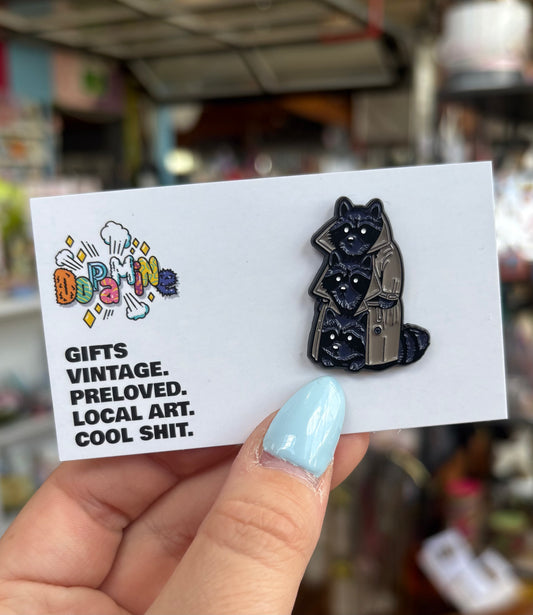 Racoons In A Trench coat - Enamel Pin