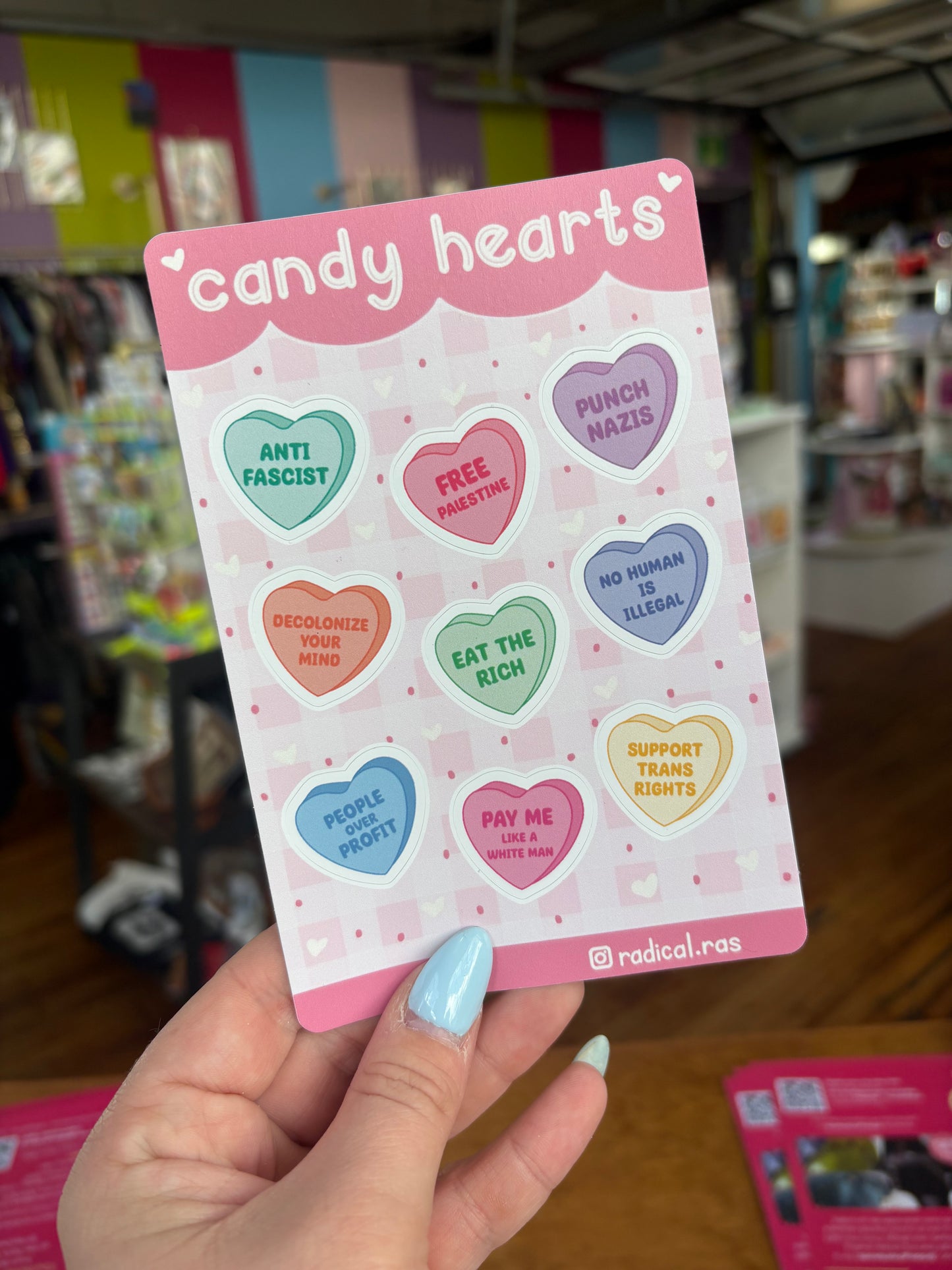 Sticker Sheet - Candy Hearts