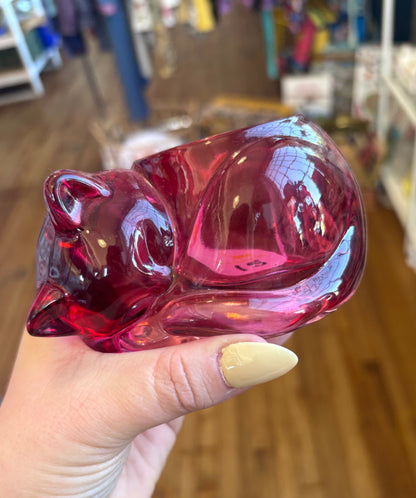 Wine Red Kitty Tea Light Holder