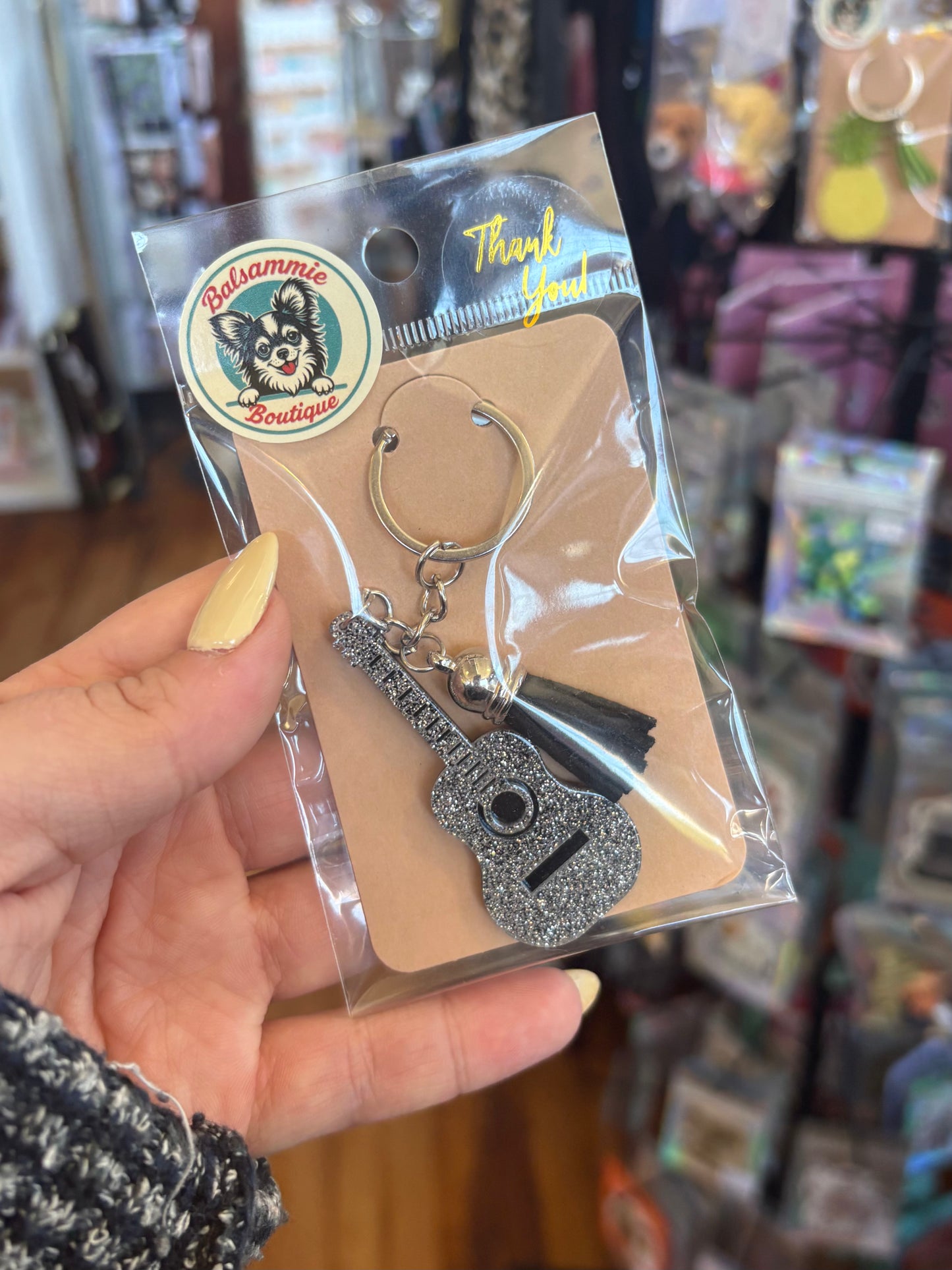 Silver Guitar - 3D Acrylic Keychain