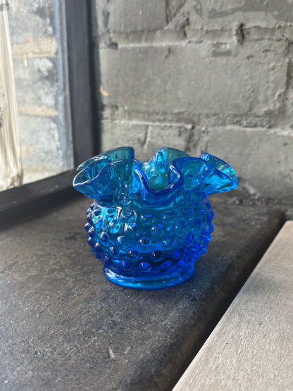 Fenton Blue Hobnail Vase
