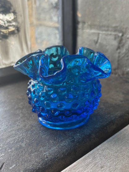Fenton Blue Hobnail Vase