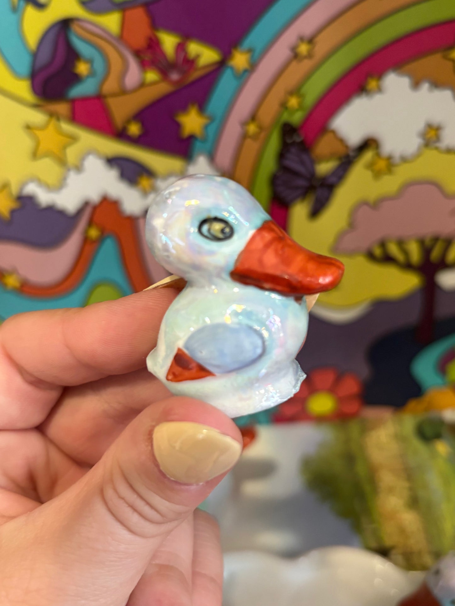 Japan Lustreware Duck Family Shaker Set