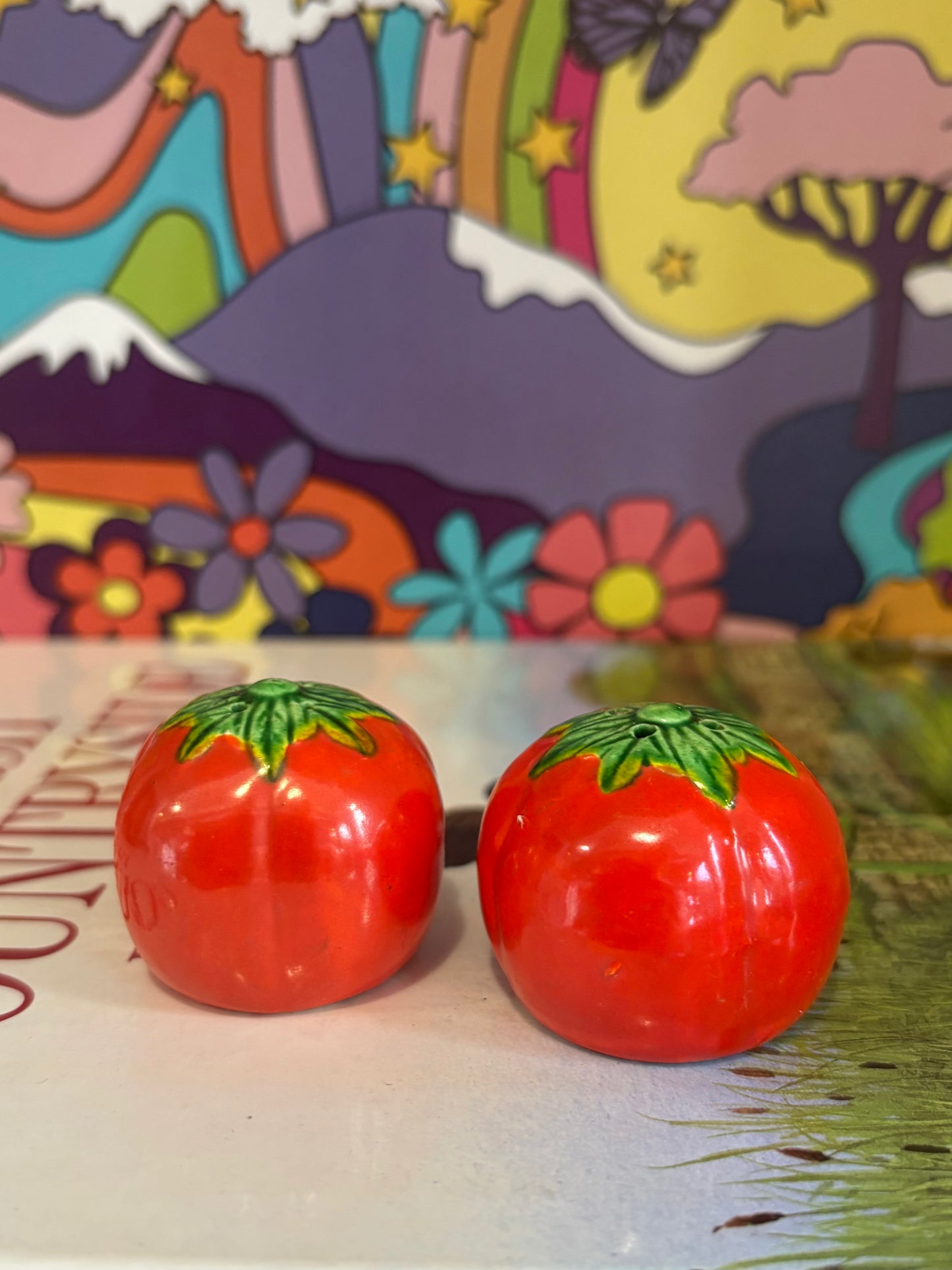 Vintage Tomato Salt Shakers