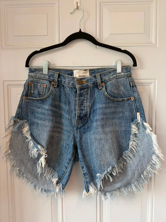OneTeaspoon Hollywood Frankies Long Length Denim Shorts - size 27