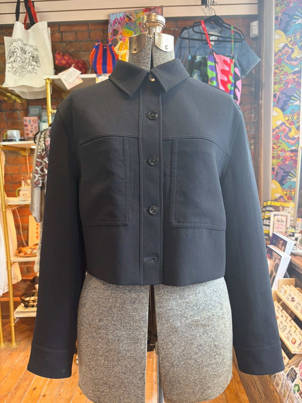 Aritzia Wilfred Little Cropped Black Jacket - size 8