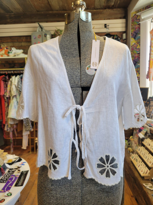 NWT House of Harlow 1960 Linen-Blend Top - size Small