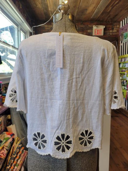 NWT House of Harlow 1960 Linen-Blend Top - size Small