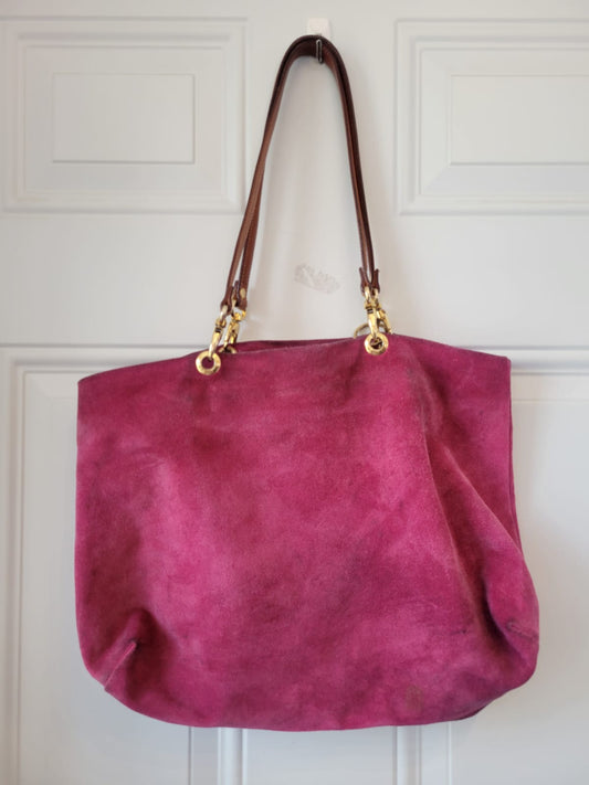 Vintage Y2K Francesco Biasia Pink Suede tote bag