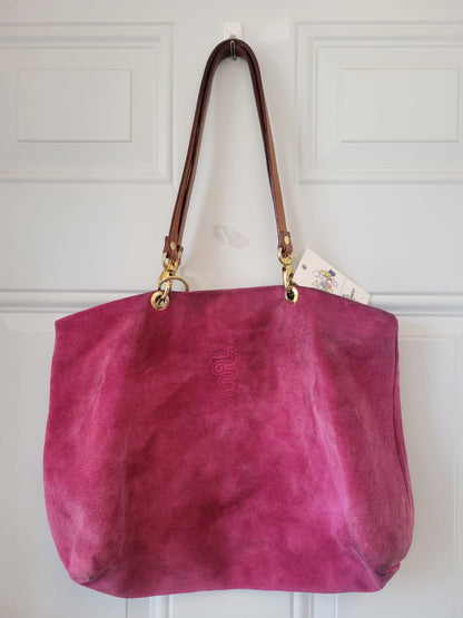 Vintage Y2K Francesco Biasia Pink Suede tote bag