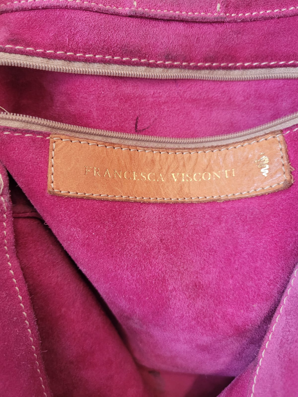 Vintage Y2K Francesco Biasia Pink Suede tote bag