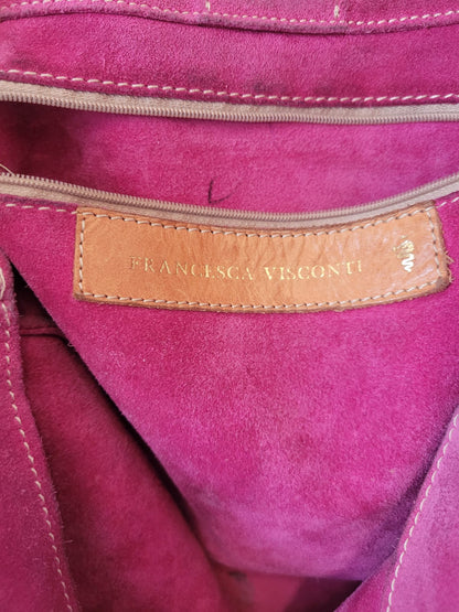 Vintage Y2K Francesco Biasia Pink Suede tote bag