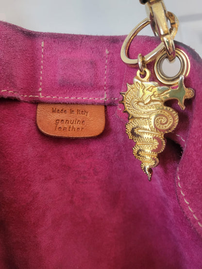 Vintage Y2K Francesco Biasia Pink Suede tote bag