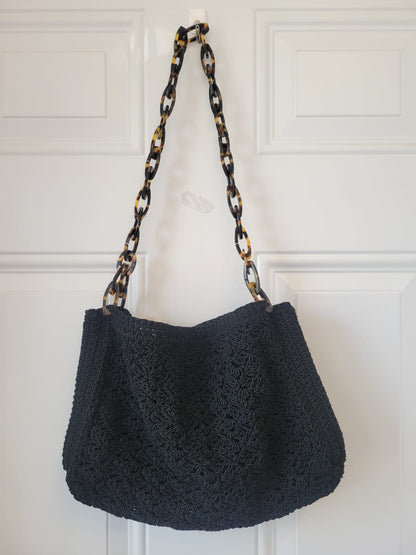Vintage late 90s Gun-Marie Nilsson crochet shoulder tote bag