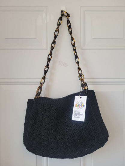 Vintage late 90s Gun-Marie Nilsson crochet shoulder tote bag