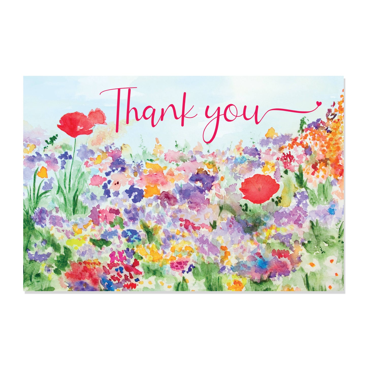 16 Thank You Cards Watercolour Flowers