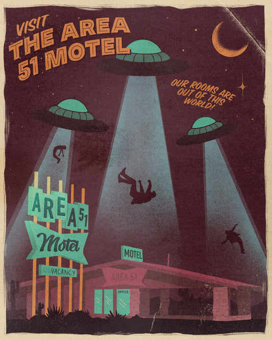 Affiche 20x25cm "Motel Zone 51"