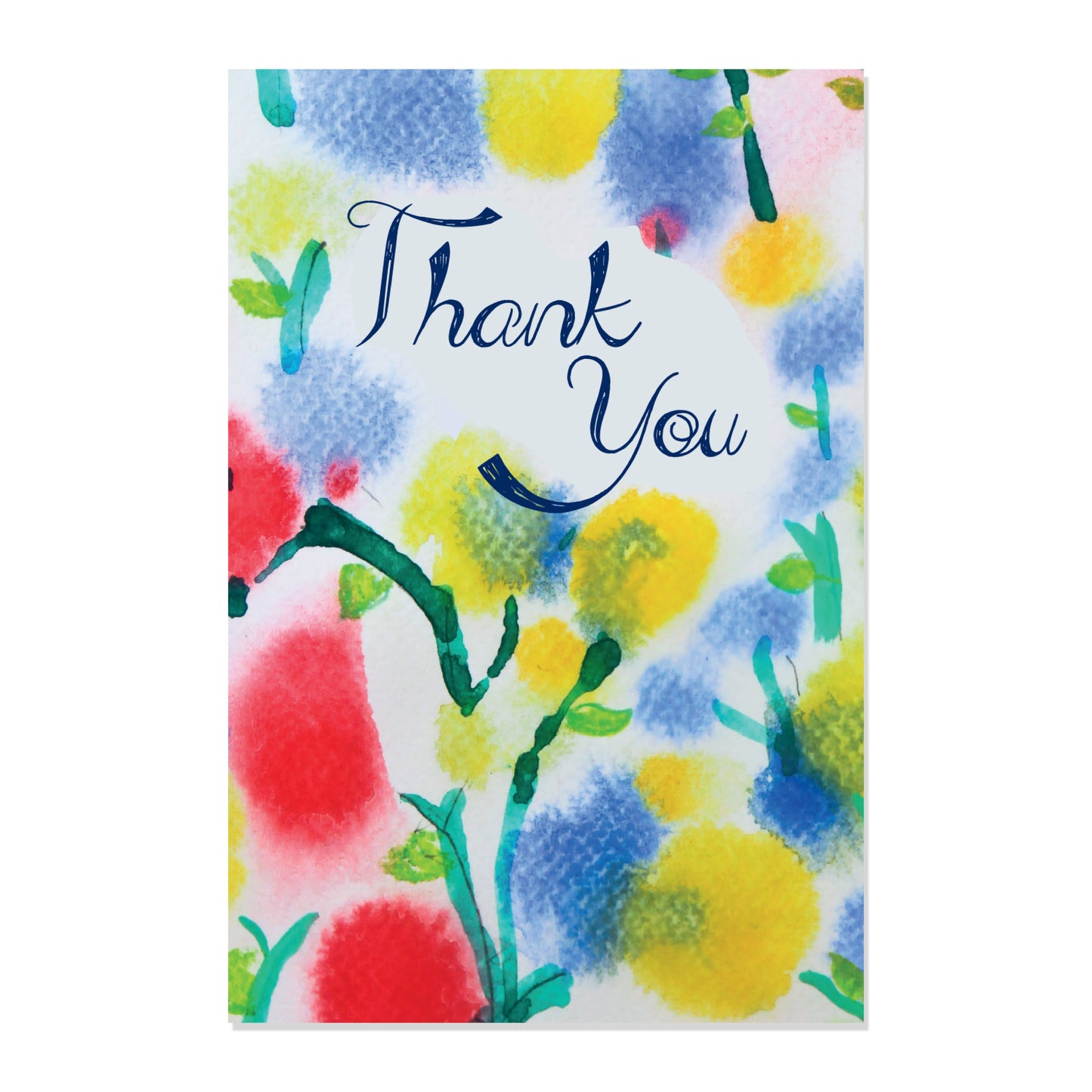 16 Thank You Cards Watercolour Flowers