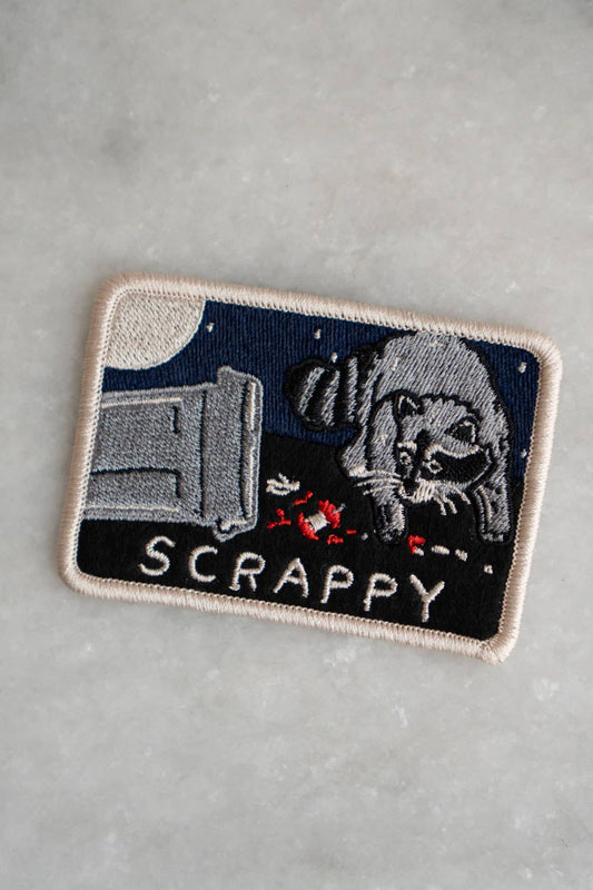 Scrappy Raccoon (Trash) Sticky Patch | Embroidered Patch
