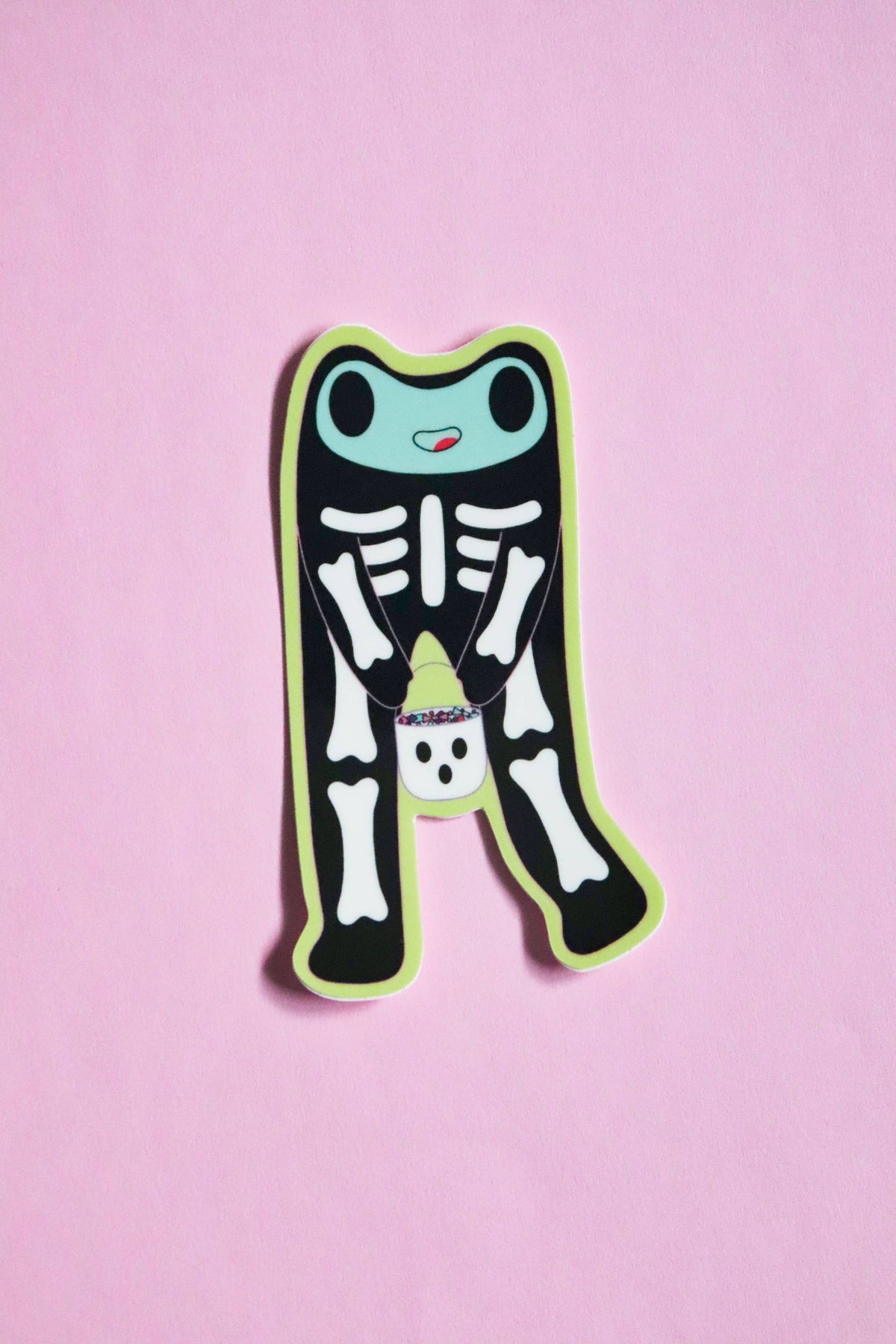 Steve the Skeleton Froggie | Glossy Waterproof Vinyl Sticker