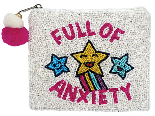 Full of Anxiety Beaded Pouch