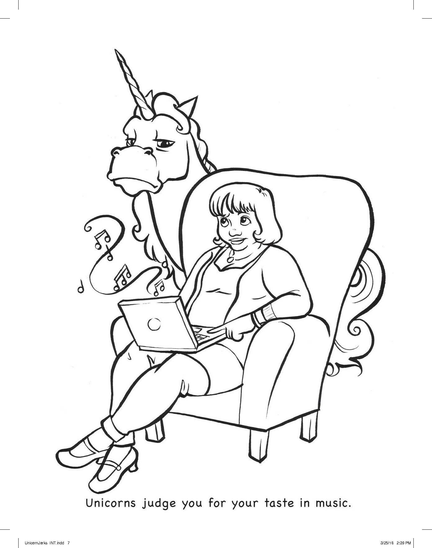 Unicorns Are Jerks Colouring Book