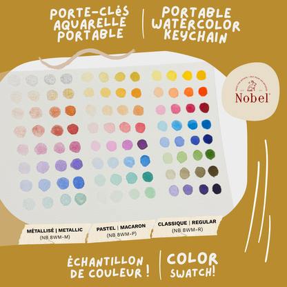 Portable Mini High Pigment Watercolor Paints Keychain (8 colors) - Macaron