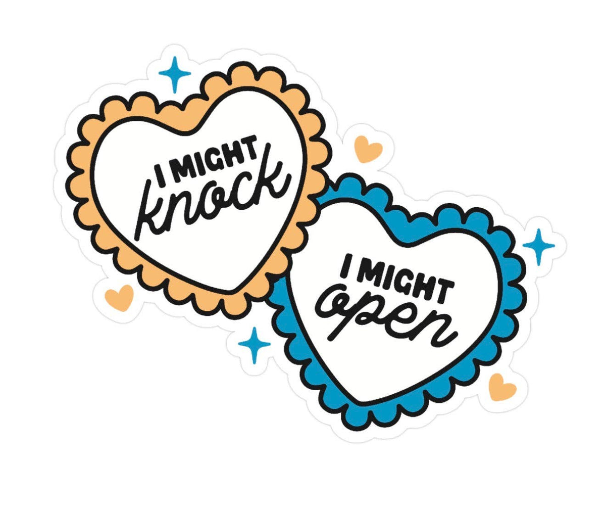 I Might Knock Weatherproof Sticker