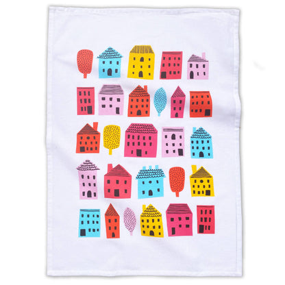 Little Houses Tea Towel